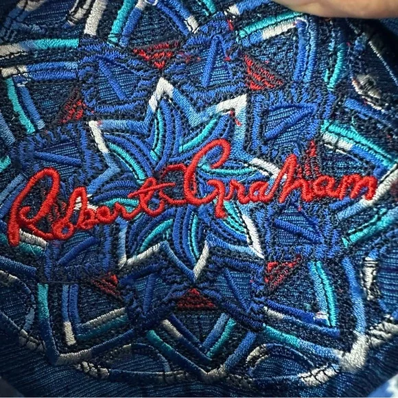 Robert Graham Cullen Blue Jacquard Flip Cuff Dress Shirt, NWOT, Size 1XLT - Picture 5 of 12